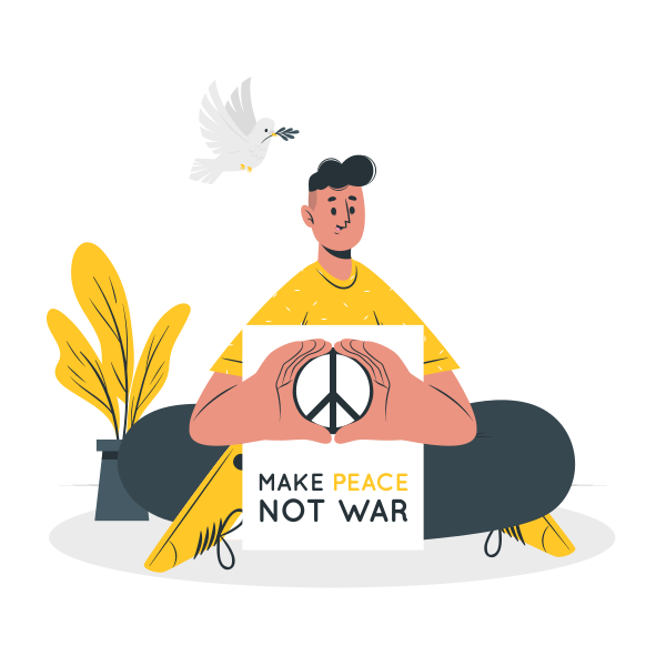Make peace not war Customizable Cartoon Illustrations | Bro Style
