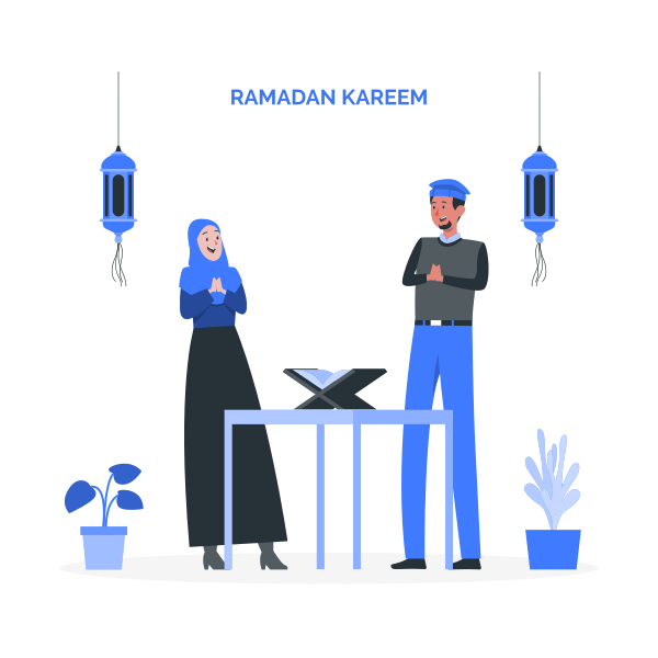 Ramadan Kareem Customizable Disproportionate Illustrations Cuate Style