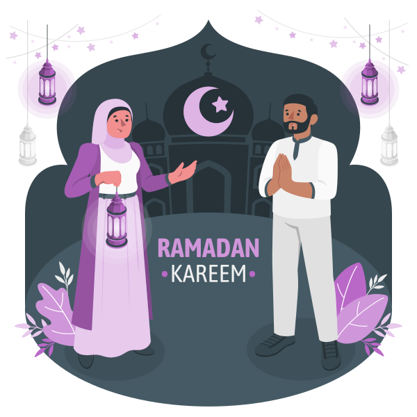 Ramadan Kareem Customizable Disproportionate Illustrations Cuate Style