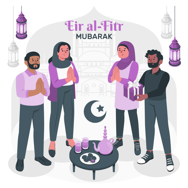 Eid Al Fitr Customizable Cartoon Illustrations Bro Style