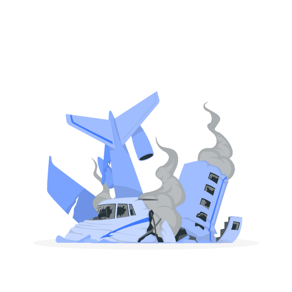 cartoon airplane crash